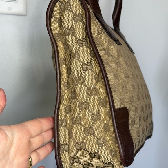 Gucci Brown Monogram Tote Bag with COA - Picture 4 of 13